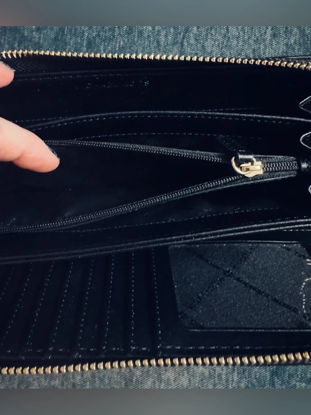 Michael Kors Black Leather Chain-Handle Tote with Wristlet Wallet